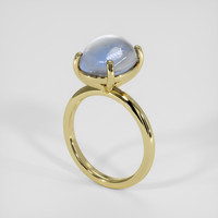 5.74 Ct. Blue Flash Moonstone Ring, 10K Yellow Gold 2