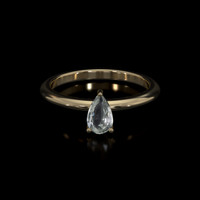 0.69 Ct. White Sapphire Ring, 10K Yellow Gold 1