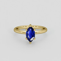 1.34 Ct. Blue Sapphire Ring, 10K Yellow Gold 1