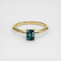 1.21 Ct. Bluish Green Sapphire Ring, 10K Yellow Gold 1
