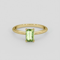 1.01 Ct. Yellowish Green Sapphire Ring, 10K Yellow Gold 1
