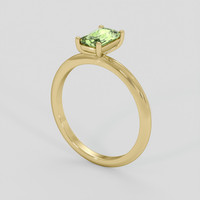 1.01 Ct. Yellowish Green Sapphire Ring, 10K Yellow Gold 2