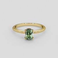 1.37 Ct. Green Sapphire Ring, 10K Yellow Gold 1