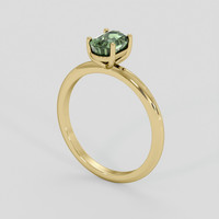 1.37 Ct. Green Sapphire Ring, 10K Yellow Gold 2