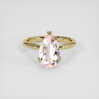 2.61 Ct. Peach Morganite Ring, 14K Yellow Gold 1