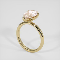 2.61 Ct. Peach Morganite Ring, 14K Yellow Gold 2