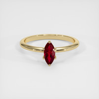 0.58 Ct. Ruby Ring, 14K Yellow Gold 1