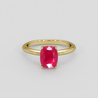 2.22 Ct. Pinkish Red Ruby Ring, 14K Yellow Gold 1