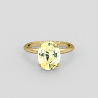 3.25 Ct. Yellow Sapphire Ring, 14K Yellow Gold 1