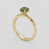 1.11 Ct. Green Sapphire Ring, 14K Yellow Gold 2