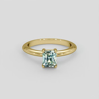 1.18 Ct. Bluish Green Sapphire Ring, 14K Yellow Gold 1