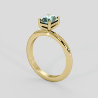 1.18 Ct. Bluish Green Sapphire Ring, 14K Yellow Gold 2