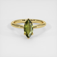 0.88 Ct. Green Sapphire Ring, 14K Yellow Gold 1