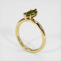 0.88 Ct. Green Sapphire Ring, 14K Yellow Gold 2
