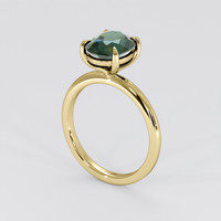 2.70 Ct. Bluish Green Sapphire Ring, 14K Yellow Gold 2