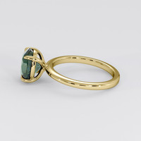 2.70 Ct. Bluish Green Sapphire Ring, 14K Yellow Gold 4