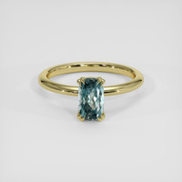1.26 Ct. Greenish Blue Sapphire Ring, 14K Yellow Gold 1