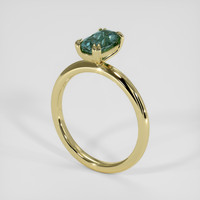 1.26 Ct. Greenish Blue Sapphire Ring, 14K Yellow Gold 2