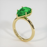 4.40 Ct. Emerald Ring, 18K Yellow Gold 2