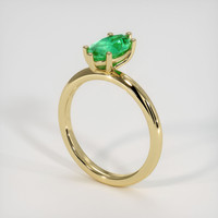 0.91 Ct. Emerald Ring, 18K Yellow Gold 2