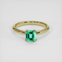 0.76 Ct. Emerald Ring, 18K Yellow Gold 1