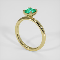 0.76 Ct. Emerald Ring, 18K Yellow Gold 2