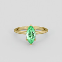 1.29 Ct. Emerald Ring, 18K Yellow Gold 1