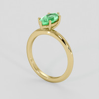 1.29 Ct. Emerald Ring, 18K Yellow Gold 2