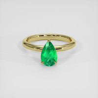 1.12 Ct. Emerald Ring, 18K Yellow Gold 1