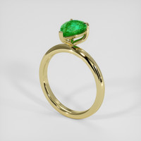 1.12 Ct. Emerald Ring, 18K Yellow Gold 2
