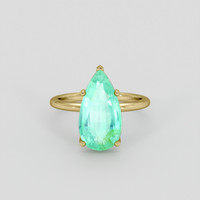 4.13 Ct. Emerald Ring, 18K Yellow Gold 1