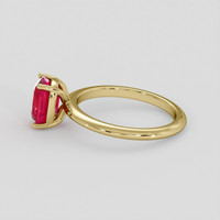 2.22 Ct. Pinkish Red Ruby Ring, 18K Yellow Gold 4
