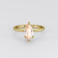 1.63 Ct. Peach Sapphire Ring, 18K Yellow Gold 1