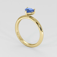 0.78 Ct. Blue Sapphire Ring, 18K Yellow Gold 2