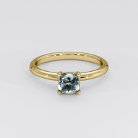 0.87 Ct. Bluish Grey Sapphire Ring, 18K Yellow Gold 1