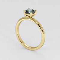 0.87 Ct. Bluish Grey Sapphire Ring, 18K Yellow Gold 2