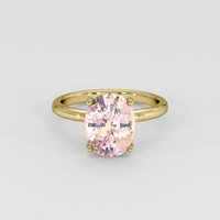 4.13 Ct. Padparadscha Sapphire Ring, 18K Yellow Gold 1