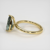 3.11 Ct. Bluish Green Sapphire Ring, 18K Yellow Gold 4
