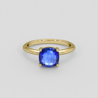 2.19 Ct. Blue Sapphire Ring, 18K Yellow Gold 1
