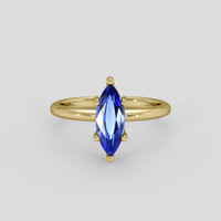 1.96 Ct. Blue Sapphire Ring, 18K Yellow Gold 1