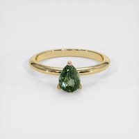 1.14 Ct. Green Sapphire Ring, 18K Yellow Gold 1