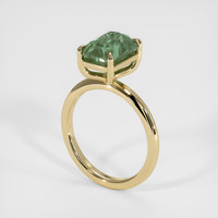 4.18 Ct. Bluish Green Sapphire Ring, 18K Yellow Gold 2