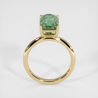 4.18 Ct. Bluish Green Sapphire Ring, 18K Yellow Gold 3