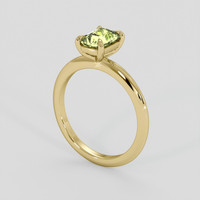 1.24 Ct. Yellowish Green Sapphire Ring, 18K Yellow Gold 2