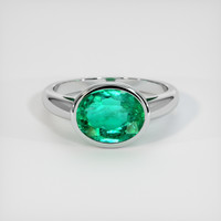 2.10 Ct. Emerald Ring, Platinum 950 1