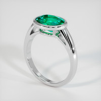 2.10 Ct. Emerald Ring, Platinum 950 2