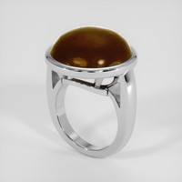 15.76 Ct. Golden Brown Tiger's Eye Ring, Platinum 950 2