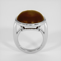 15.76 Ct. Golden Brown Tiger's Eye Ring, Platinum 950 3