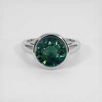 5.06 Ct. Bluish Green Sapphire Ring, Platinum 950 1