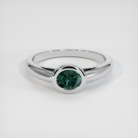 0.65 Ct. Bluish Green Sapphire Ring, Platinum 950 1